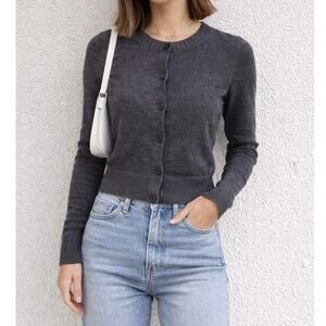 Banana Republic Charcoal Gray Merino Wool Blend Cardigan Size XS